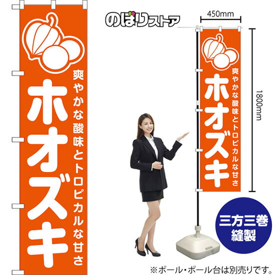 スマートのぼり旗 ホオズキ 爽やかな酸味とトロピカルな甘さ （橙） NMBS-1592 （受注生産品・キャンセル不可）