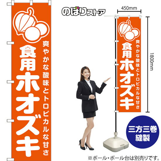スマートのぼり旗 食用ホオズキ 爽やかな酸味とトロピカルな甘さ （橙） NMBS-1593 （受注生産品・キャンセル不可）