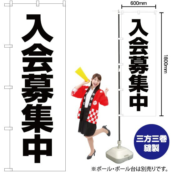 【3枚まで送料297円】入会募集中 のぼり SKE-138（受注生産品・キャンセル不可）