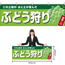 【3枚まで送料297円】ぶどう狩り (黄緑地) 横幕 YK-971 (受注生産品・キャンセル不可)