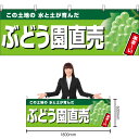 【3枚まで送料297円】ぶどう園直売 (黄緑地) 横幕 YK-983 (受注生産品・キャンセル不可)