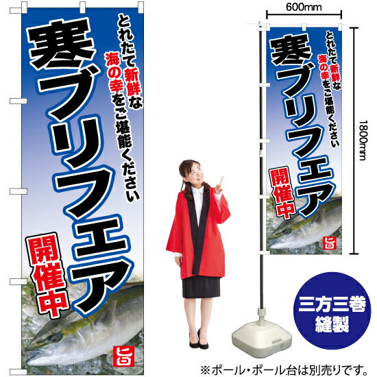 【3枚まで送料297円】寒ブリフェア のぼり YN-6748（受注生産品・キャンセル不可）