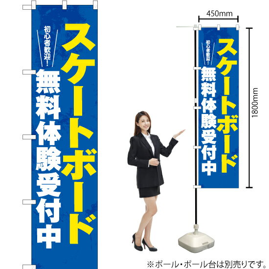 スケートボード 無料体験受付中 スマートのぼり YNS-7534（受注生産品・キャンセル不可）