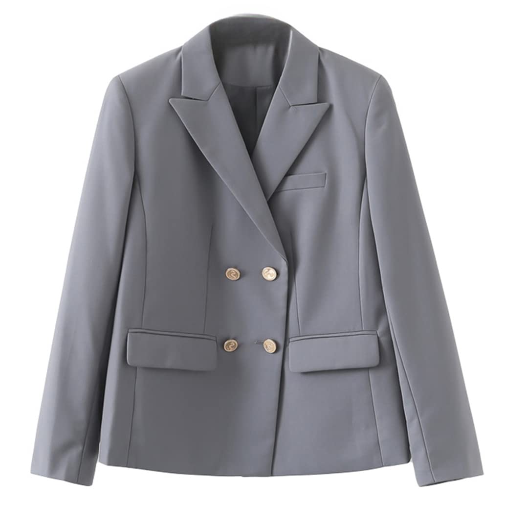 スクール ブレザー ピークドラペル 制服 テーラード リーファーカラー ダブルボタン 長袖 ジャケット 卒業式 入学式 JK DK 女子高生 男子高生 スーツ 黒 灰色 春秋 フォーマル 通学 通勤 オフィス おしゃれ