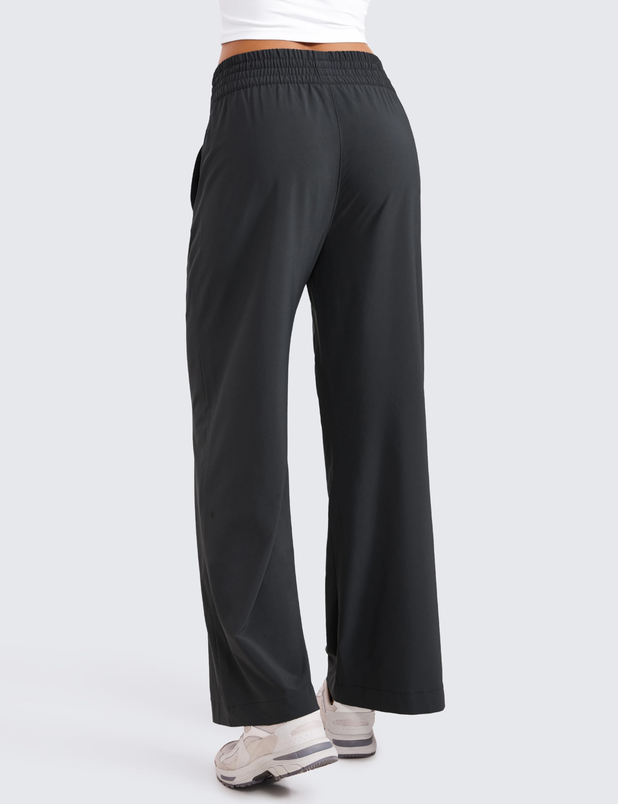 ワイドパンツ レディース ゆったり 涼感 軽量 速乾 ハイウエスト カジュアル 旅行 ポケット付き