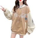 スタジャン レディース ジャンパー 野球服 ジャケット おしゃれ アウター ブルゾン フード付き 防寒 防風 コート 通勤 通学(4)