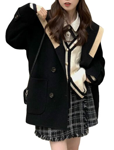 チェスターコート レディース アウター コート 秋冬 カジュアル セーラー襟 セーラー風 森ガール かわいい 学生 通学 ラシャコート 海軍風 チェスターコート レディース アウター コート 秋冬 カジュアル セーラー襟 セーラー風 森ガール かわいい 学生 通学 ラシャコート 海軍風