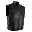 レザージャケット ベスト バイカーベスト バイクジャケット メンズ レザー バイカー カウボーイ レッド ブラック (Color : Black, Size : C(L))