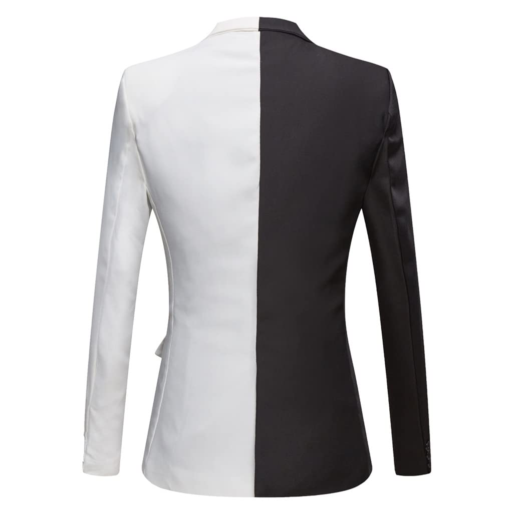 メンズブレザーファッションビジネスカジュアルメンズスリムスーツジャケットカジュアルバンケットウェディングパーティークラブドレス (Color : A, Size : US 46R XXL)