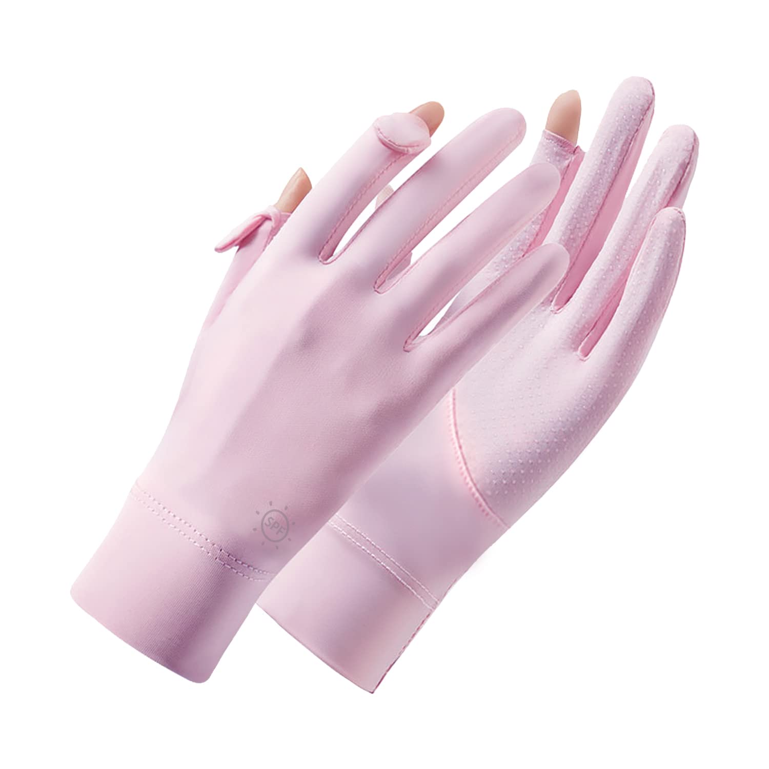 手袋 レディース UVカット 夏 指出し レディースグローブ 薄手【UPF50+・接触冷感-5℃・スマホ操作】 日焼け止め 運転 手袋 スマホ手袋 手荒れ 保湿 おしゃれ 紫外線 通気 通勤・自転車・運転・テニス 女 春夏秋