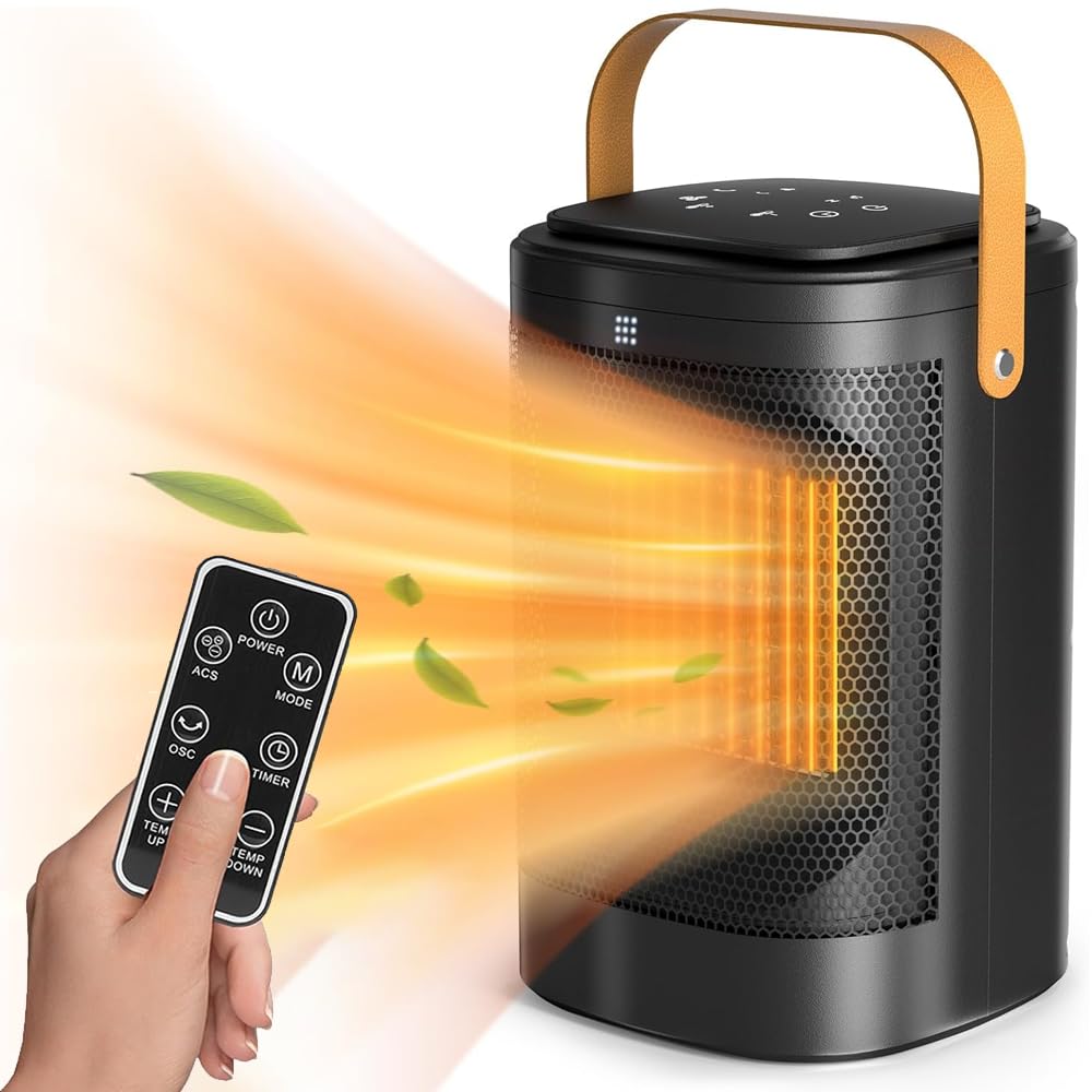 ストーブ ヒーター 小型 省エネ 電気ファンヒーター 2段階温風切替 低温750W/高温1500W ファンヒーター 70°自動首振り タイマー機能 静音 ACS負イオン空気洗浄機能 ECO恒温モー 過熱保護 転倒安全装置 即暖 セラミックファンヒーター 大風量 温風ヒーター 電気ヒ