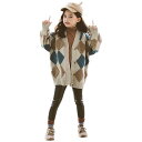 カーディガン ニット 女の子 子供服 長袖 ニット セーター 厚手 Vネック ニットコート アーガイル柄 かわいい アウターウエア トップス 羽織る 秋冬 ゆっ...