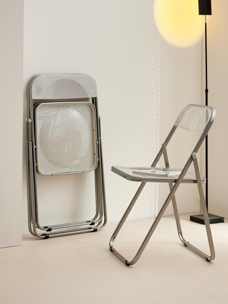 アクリル透明椅子シンプル家庭用ins風食堂椅子ファッションネット赤洋服店写真スツール折り畳み椅子