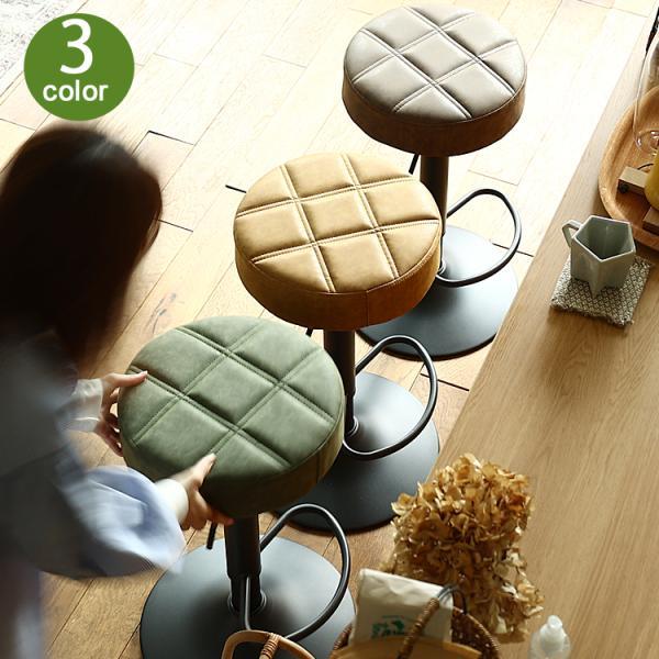 バーチェアー　ポティ） カウンターチェア バーチェア バースツール カウンタースツール ハイチェア 丸椅子 チェア 回転式 昇降式 店舗 シンプル レザー