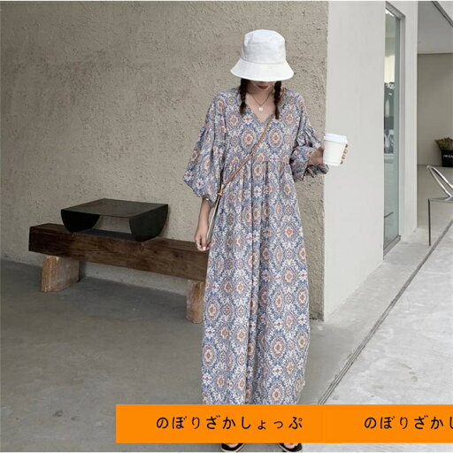 ロングワンピース 夏 レディース きれいめ ぽわん袖 ゆったり系 半袖 接触冷感 ワンピース 着やせ ロング丈 花柄半袖ワンピース カジュアル 着痩せ ロングワンピース 夏 レディース きれいめ ぽわん袖 ゆったり系 半袖 接触冷感 ワンピース 着やせ ロング丈 花柄半袖ワンピース カジュアル 着痩せ