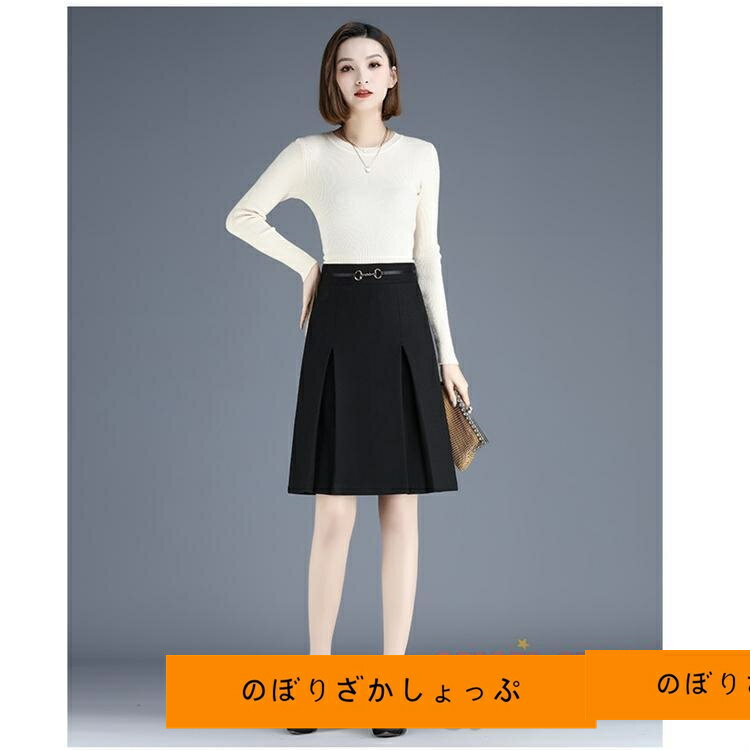 スカート 春秋 フレアスカート 40代 レディース aラインスカー 楽ちん 膝丈 ハイウエスト 黒スカート ボトムス 美脚 大人 可愛い 韓国風 20代 30代