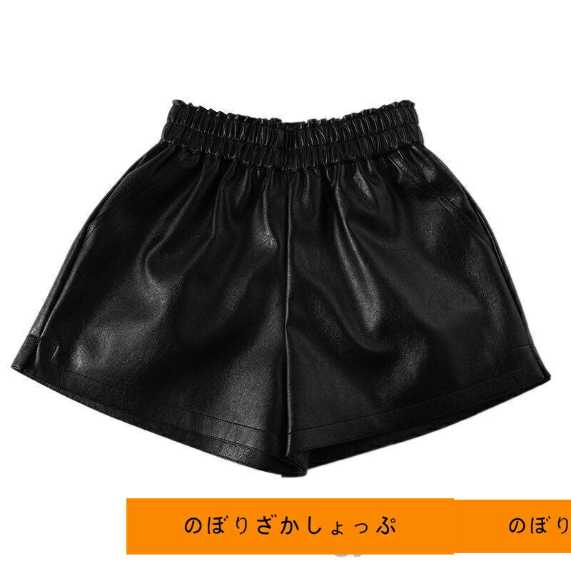 PUショートパンツ レザーパンツ 女性用 皮パン おしゃれ ミニ丈 ショートパンツ 着痩せ 秋冬 新作 ゆったり 定番
