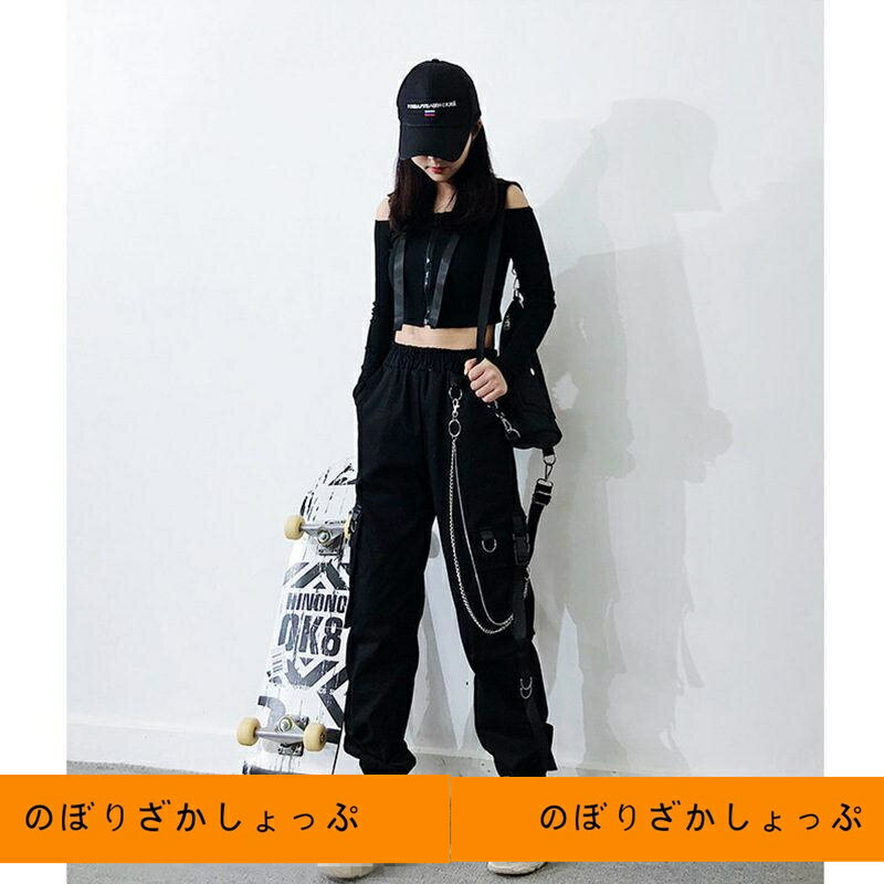 カーゴパンツ レディース 裏起毛 ワークパンツ ハイウエスト 秋冬 チェーン付き ボトムス ストリート系 カジュアル ゆったり おしゃれ