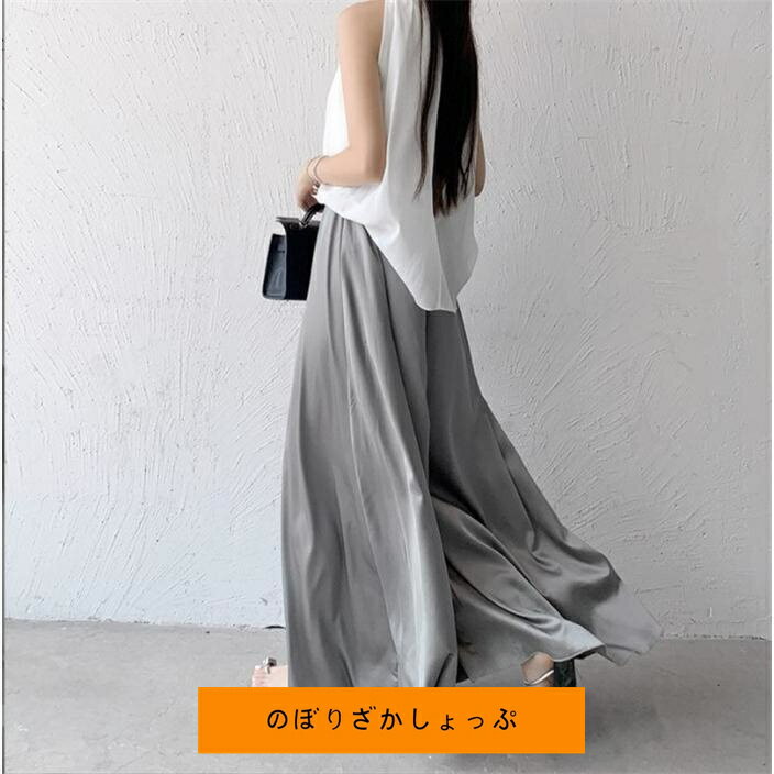 ワイドパンツ レディース ボトムス ガウチョパンツ ロング丈 シフォン 無地 フレア 体型カバー 着痩せ おしゃれ 美脚 通勤 OL 旅 上品 20代 30代 40代