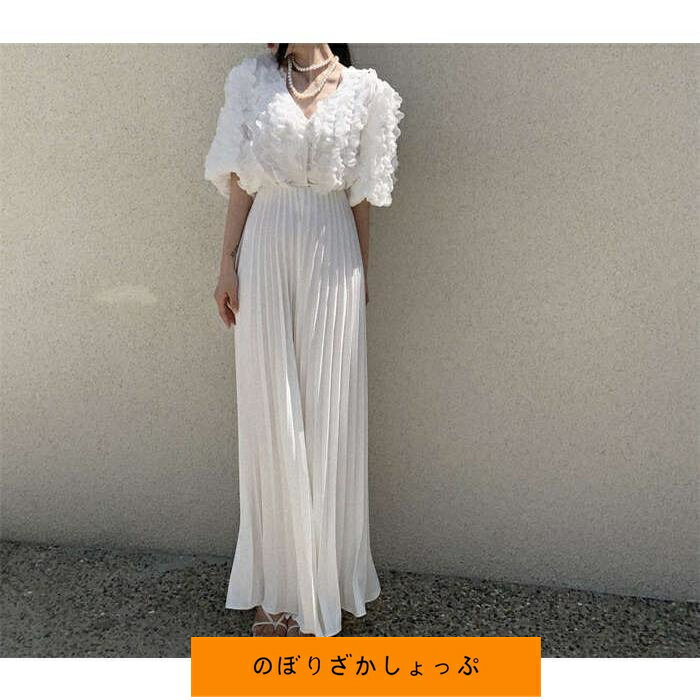プリーツパンツ ワイドパンツ リラックスパンツ フレアパンツ ガウチョ スカーチョ プリーツ パンツ 春 秋 レディース きれいめ 可愛い 無地 大きいサイズ 体型