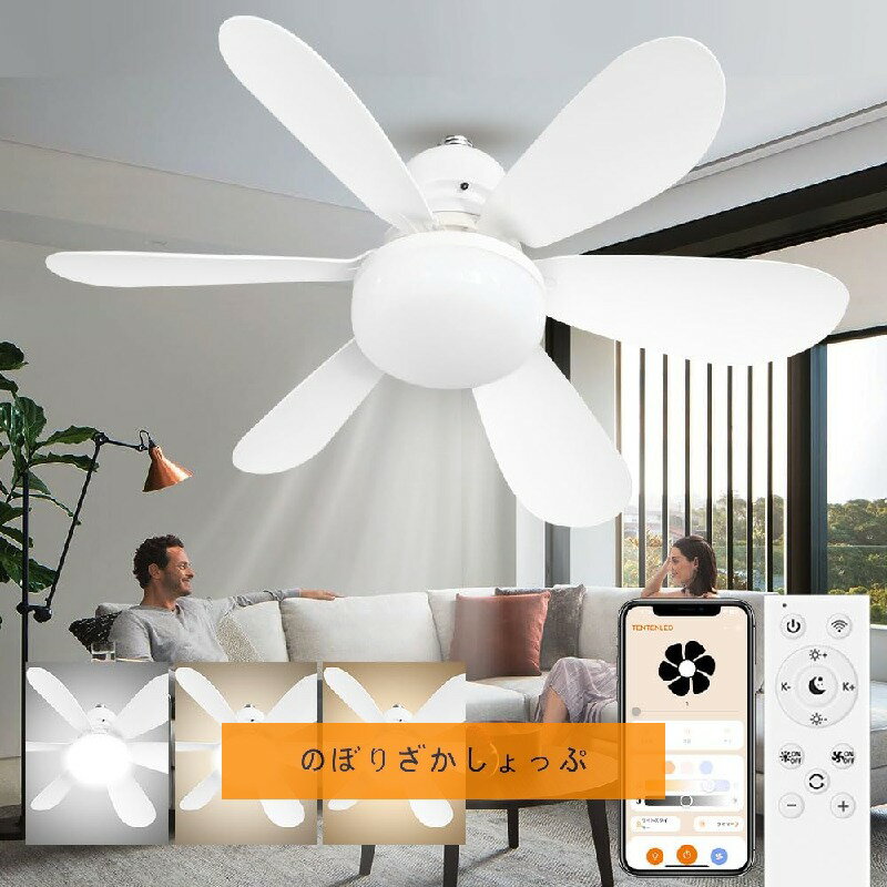 シーリングファンライト 6畳 8畳 10畳 DCモーター LED おしゃれ 北欧 シーリングファン オシャレ 照明器具調光調色 APP対応 ファン付き照明 無段階風量調節 静音 軽量