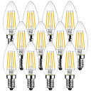 LEDフィラメント電球 LEDシャンデリア燭台電球 E12口金 led e12電球色 4.5W(白熱電球40W相当) 2700K 電球色 470lm 広配光タイ...