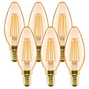 シャンデリア電球 E12口金 4.5W(36W形相当) 420lm フィラメント電球 LED 燭台電球 2400K 省エネ