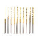 ミニルーター小径ドリルビット Φ0.6/0.8/1.0/1.2/1.3/1.5/1.6/1.8/2.0/2.2mm 精密穴あけ用マイクロドリルビット 標準チャック2.35mm対応 チタンコーティング