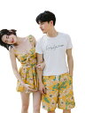 水着 カップル ペアルック 体型カバー ワンピース ハイウエスト 海パン ハーフパンツ スイムショーツ メンズ パッド付 大きいサイズ レディース 温泉 かわい...
