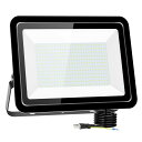 LED作業灯 300W 3000w相当 SMD チップ 30000LM 1.8コード PSE適合 IP66防水 昼光色 極薄型 プラグ ワークライト 工事用ライ...