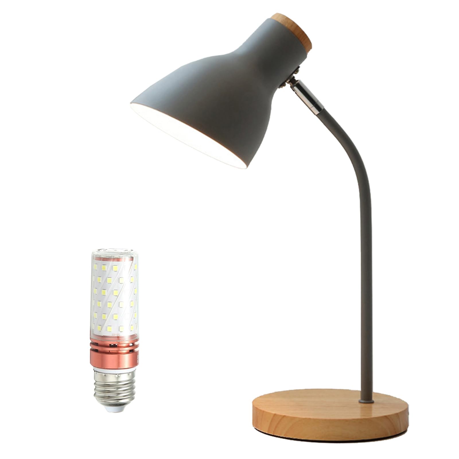 デスクライト 12WLED電球付属 LEDライト 調色3段階 電気スタンド 目に優しい 卓上ライト コンセント式 角度調節可能 簡単操作 ブックライト 仕事 勉強 寝室 照明 読書ライト テーブルランプ ホワイト