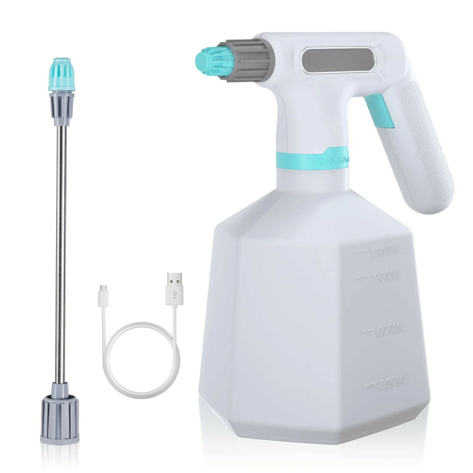 電動ウォータースプレー 噴霧器 電動スプレー 電動式 USB充電式 蓄圧しない 大容量 1L 便利 家庭用 小型 園芸 水やり 除草 消毒 掃除 噴霧