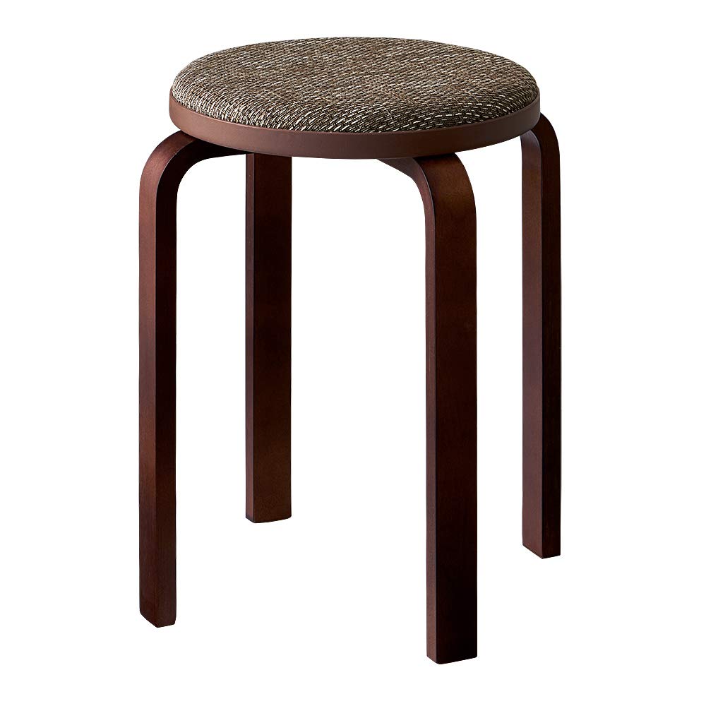 スタッキングスツール 単品 ファブリック 曲木 スツール 北欧 おしゃれ 木製 木製スツール 省スペース スタッキング 積み重ね (ベージュ)