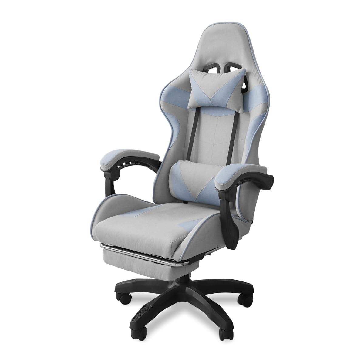 ゲーミングチェア オフィスチェア デスクチェア ゲーム用チェア レザーリクライニング オットマン付き ハイバックチェア （ブラック)