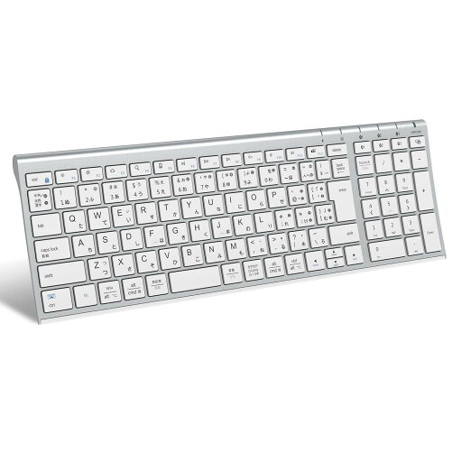 キーボードワイヤレス パンタグラフ 日本語JIS配列 3台同時接続可能 テンキー付き フルサイズ 超薄型 静音設計 充電式Type-C 無線 コンパクト ラップトップ パソコン用 スマホ PC iPad用Windows Mac iOS Android対応 IC-BK22 シルバー キーボードワイヤレス パンタグラフ 日本語JIS配列 3台同時接続可能 テンキー付き フルサイズ 超薄型 静音設計 充電式Type-C 無線 コンパクト ラップトップ パソコン用 スマホ PC iPad用Windows Mac iOS Android対応 IC-BK22 シルバー