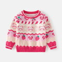 子供服 女の子 セーター キッズ 春秋冬 ニット カジュアル トップス キッズイチゴ柄 くま セーター ジュニア トップス 通園 幼稚園 ベビー 子ども アウター