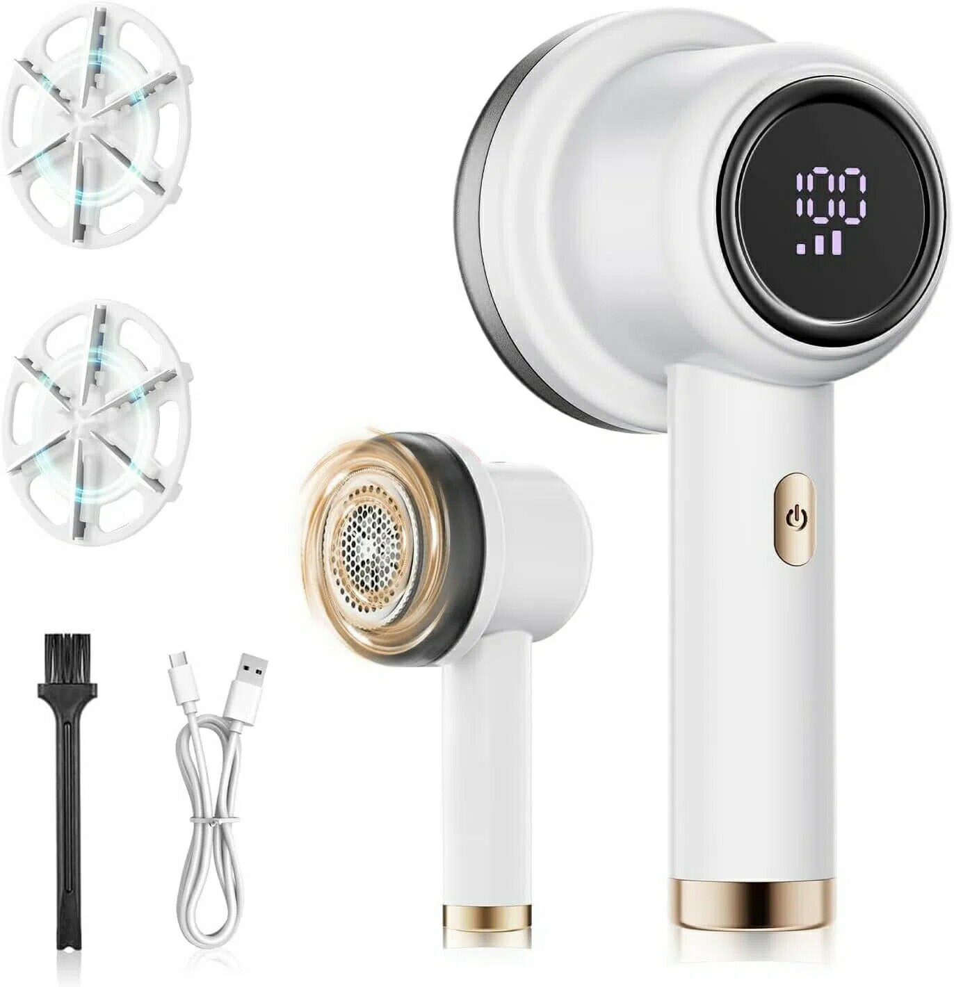 クリーナー パワーカッターディスプレイ パワフルな6枚刃 3段階のスピード調整 代替ブレード×2 電動 USB充電 ワイヤレス使用 旅行 家庭用ギフト