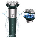 電動シェーバー 髭剃り 電気カミソリ 3枚刃 360°フロートヘッド ドライ髭剃り ウェット剃り 乾湿両用 お風呂剃り可 耐久電 2000mAhバッテリー USB-Typec充電 ロック機能付き IPX7防水 水洗い可 低騒音 回転式 自動研磨機能 日本語取扱説明書付 持ち運び便利 父の日 ギフト(2)