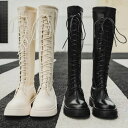 ロングブーツ 2色のスタイリッシュな個性春秋冬のフラットブーツ女性新型痩せ見え高滑り止め快適ブーツ後ファスナーが膝にかからない保温ギャザーブーツ女性QZT スタイルアップ!ヒールパンプス
