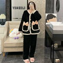 パジャマ ルームウェアパジャマ秋冬珊瑚絨毯2023年新作かわいいリボンの部屋着レディース 韓国(4)
