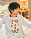 パジャマ ヌネット&ジプシー(all over cat)プリント ロングTシャツ メンズ