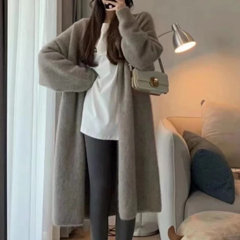 本日の限定商品タートルネックベーシックニット秋冬 ニュースタイル 怠惰 ゆったり 大きめサイズ セミロング カーディガン 流行り 着痩せ セーターラウンドネックニット秋服 ロングtシャツ レディース