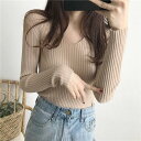 本日の限定商品レディースセーター秋 冬Vネックトップスインナーニットスカートですアンダーウェア秋服 ロングtシャツ レディース 長袖 ロンT ロングTシャツ