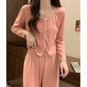 長袖 パジャマ レディース 上下セット かわいい ルームウェア ロングズボン 肌に優しい 柔らかい肌触り 韓国 セットアップ 吸汗通気 部屋着 寝間着 女の子 ...
