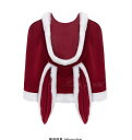 クリスマス 黄金 ベルベット ウサギ 耳 帽子の赤いマントのコスプレのクリスマス服