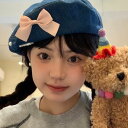 日本の甘いリボンのカウボーイのベレー帽女性の夏のレジャーの百に合わせる顔を囲んで小さい蓓蕾画家の帽子です
