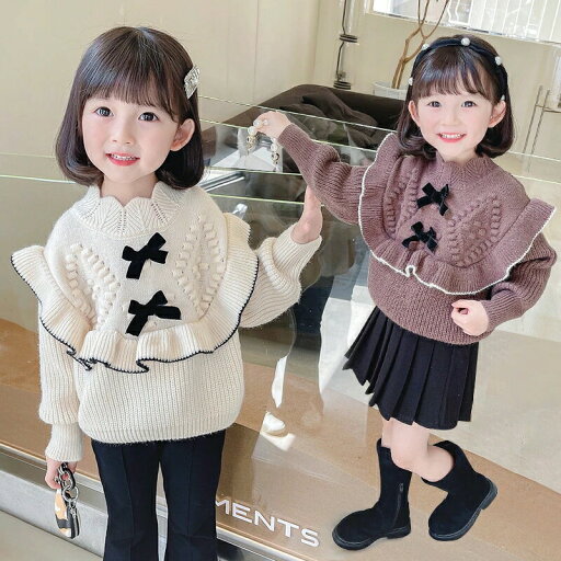 秋と冬のセーターの弓 女の子 子供服 男の子 女の子 冬アウター 中小の子供たち ハーフハイカラー フリルセーター ジャケット セーター 秋と冬のセーターの弓 女の子 子供服 男の子 女の子 冬アウター 中小の子供たち ハーフハイカラー フリルセーター ジャケット セーター