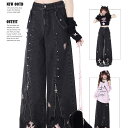 デニムパンツ ボトムス ジーンズ ファッション系スタイル ゆるダボ ジーンズ シルエット加工 カジュアル 春夏 メンズライク