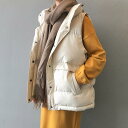 ダウンジャケット秋と冬ダウンコットン 女性用ベスト ゆるい 短い ノースリーブコットンベストアウターウェアショートチライダース人気ボアアウターキルティングアウター