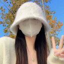 本日の限定商品羊の毛バケツ帽子顔を見せる小高級感台灯帽子女子色盆帽子冬素顔顔を覆う漁師帽子